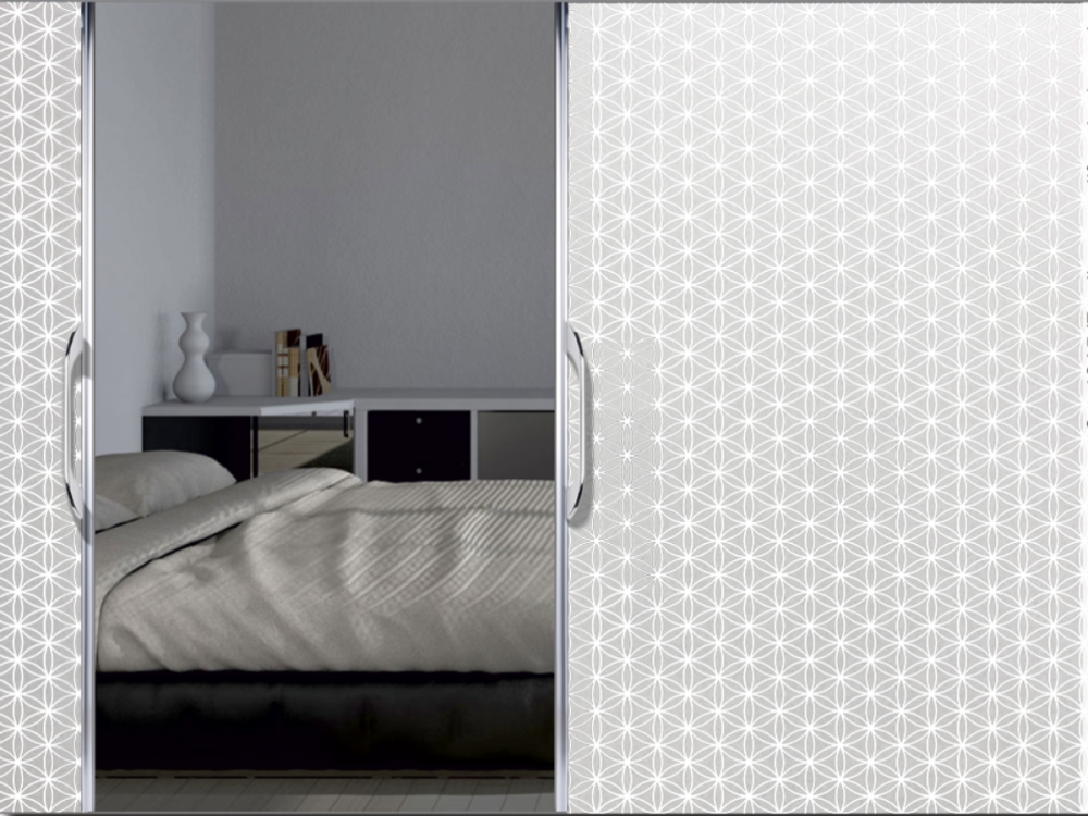 Blickdichte Milchglasfolie Musselinglas Blume des Lebens