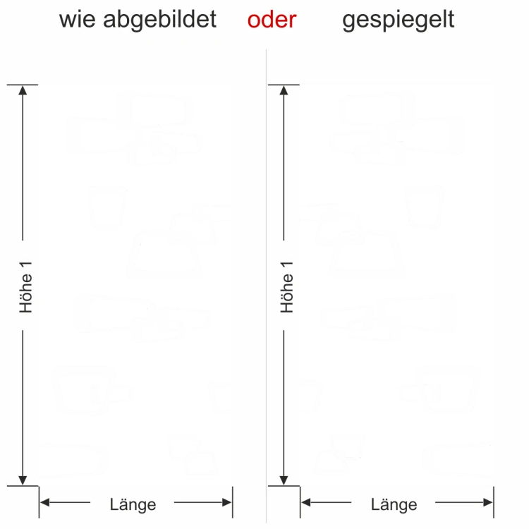 Milchglasfolie Retrodekor