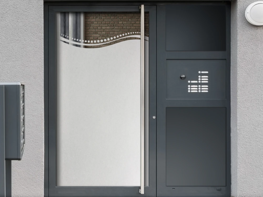 Glastür Sichtschutzfolie Welle mit Punkten