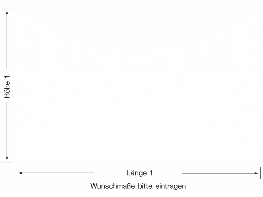 Sichtschutzfolie Gewerbe Kachelraster - Ansicht Farbauswahl und Anleitung zur Größenberechnung