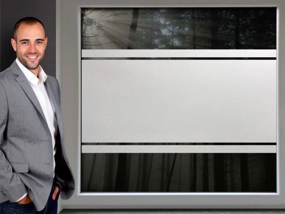 Blickschutzfolie Glastür mit zwei Streifen