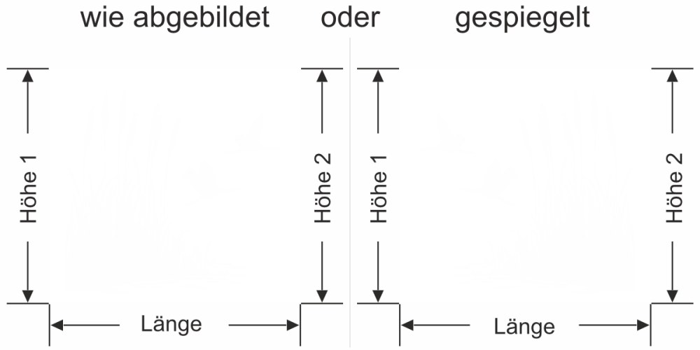 Sichtschutzfolie Schilfgräser und Störche