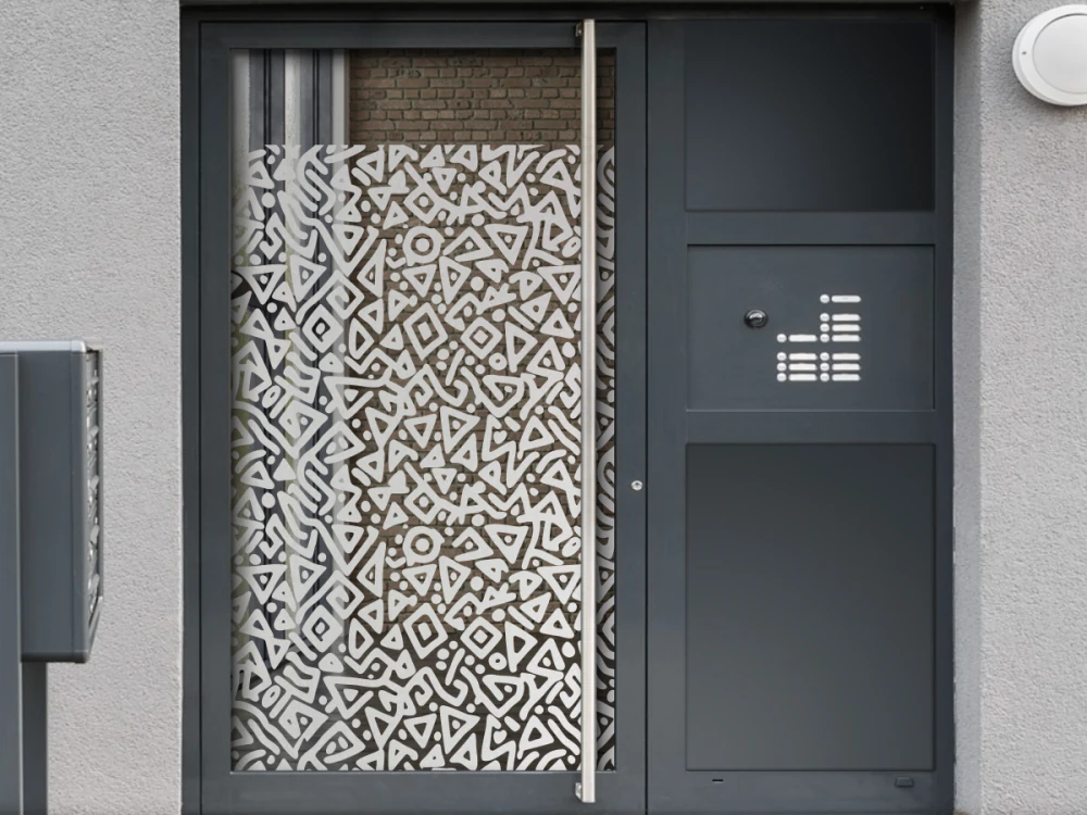 Glastür Sichtschutzfolie Gewerbe Formenspiel