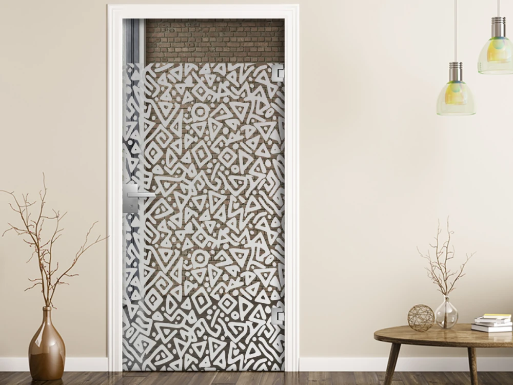 Glastür Sichtschutzfolie Gewerbe Formenspiel