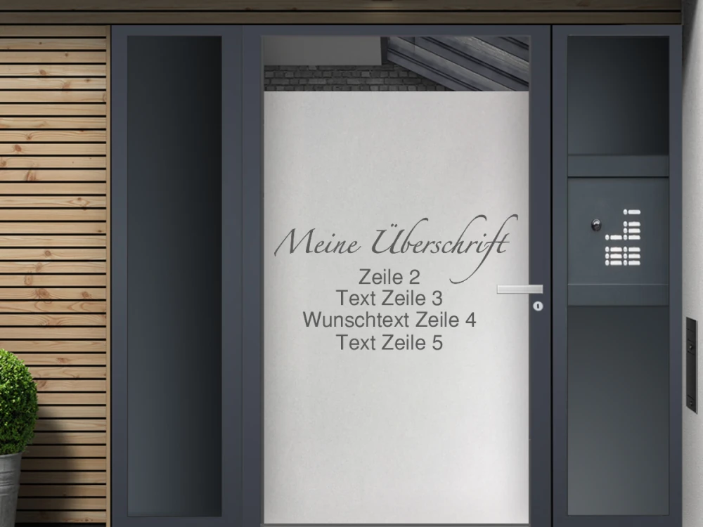 Sichtschutzfolie mit freier Texteingabe - Ansicht Farbauswahl