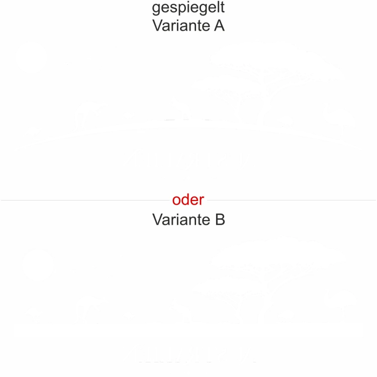 Fensteraufkleber Afrika - Ansicht Ausrichtung - Variante und Farbauswahl Fensteraufkleber Afrika - Ansicht Ausrichtung - Variante und Farbauswahl