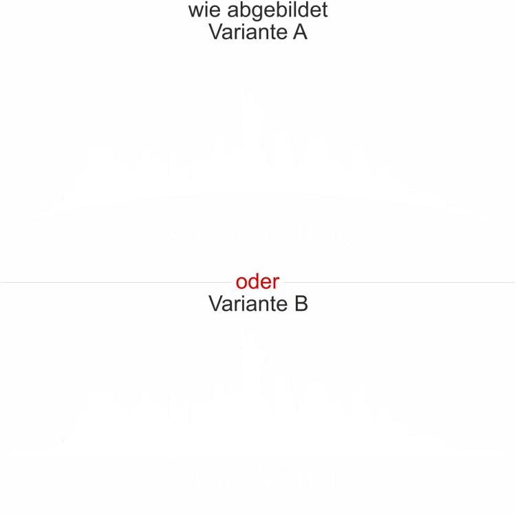Glasdekor New York Skyline - Ansicht Ausrichtung mit Farbauswahl und Variante Glasdekor New York Skyline - Ansicht Ausrichtung mit Farbauswahl und Variante