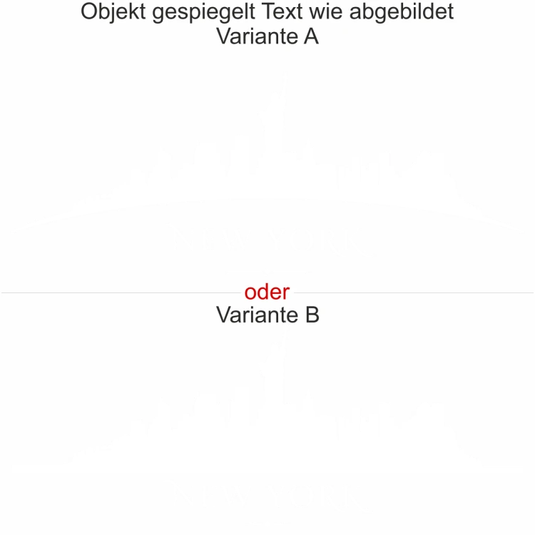 Glasdekor New York Skyline - Ansicht Ausrichtung mit Farbauswahl und Variante Glasdekor New York Skyline - Ansicht Ausrichtung mit Farbauswahl und Variante