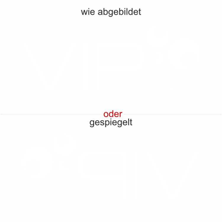 Glasmotiv VIP Lounge - Ansicht Ausrichtung mit Farbauswahl