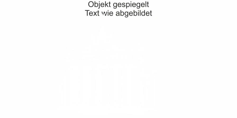 Glastattoo Brandenburger Tor - Ansicht Farbauswahl und Ausrichtung