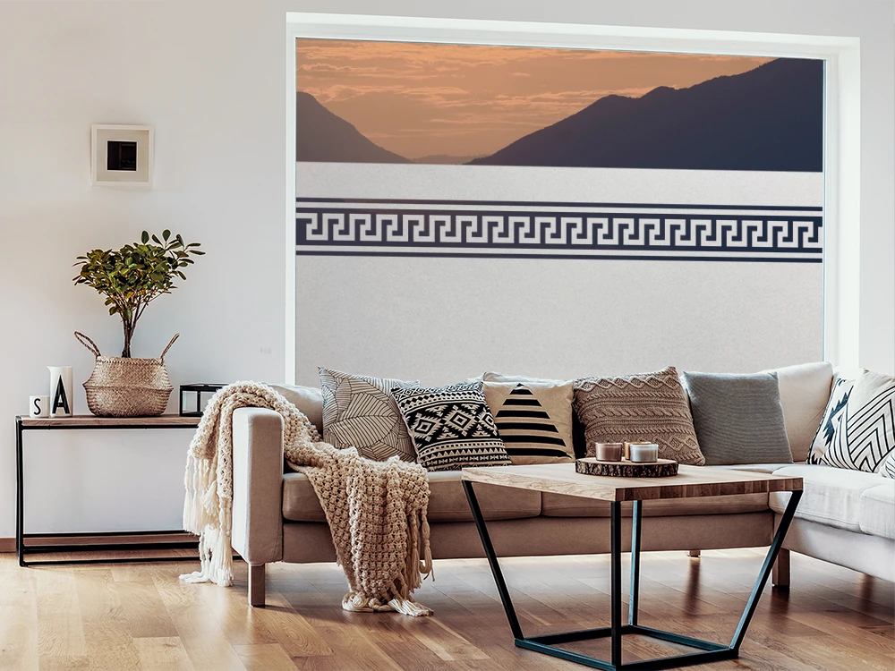 Sichtschutzfolie für Fenster Mäander