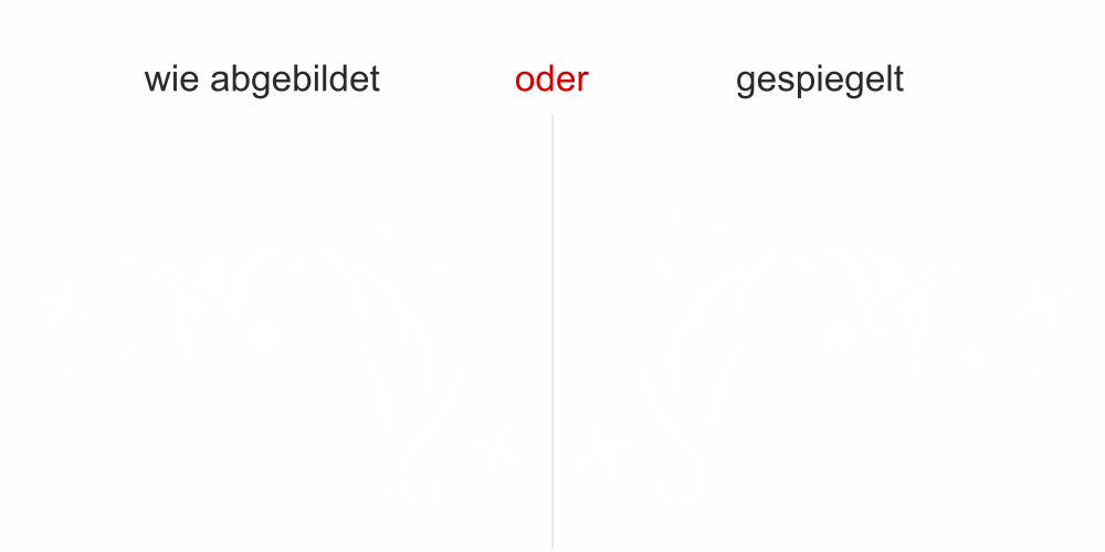 Glastattoo Einhorn - Ansicht Wunschfarbe