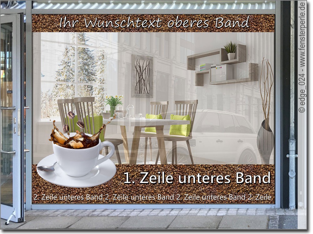Beschriftung Café für Schaufenster