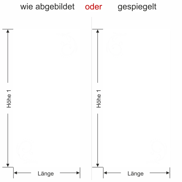 Blickschutz schwungvolle Ranke - Ansicht Ausrichtung und Farbauswahl