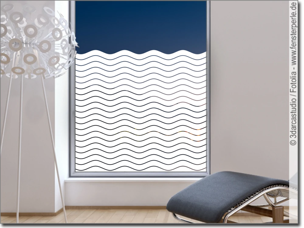 Blickschutzfolie für Fenster Wellen 5/0,5 cm