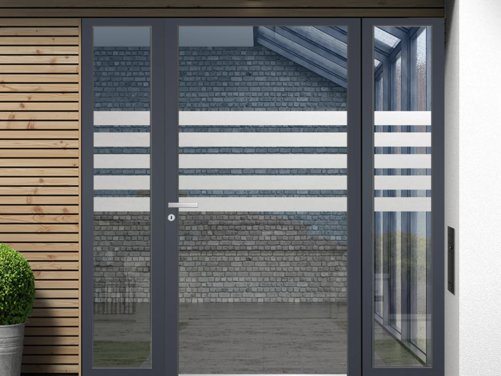 Durchlaufschutz für Glas mit fünf Bändern Durchlaufschutz für Glas mit fünf Bändern
