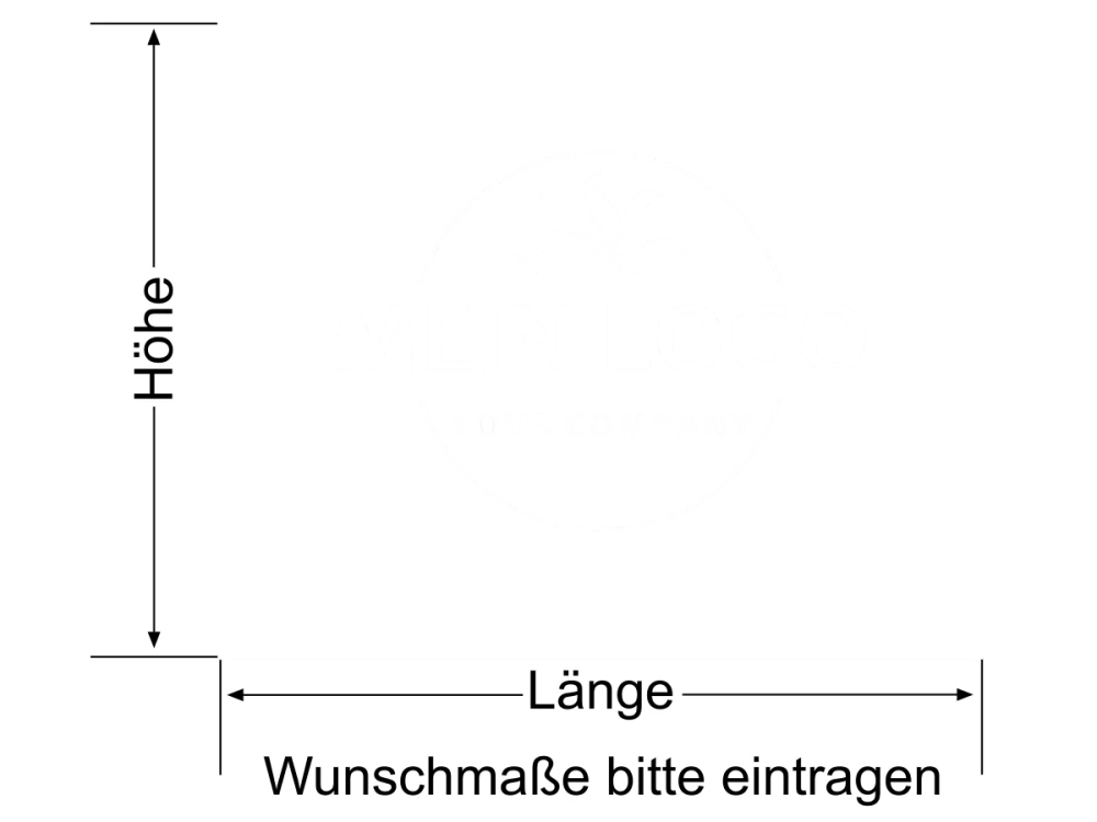 Eigenes Logo als Sichtschutzfolie - Ansicht Beispielbild mit Farbauswahl