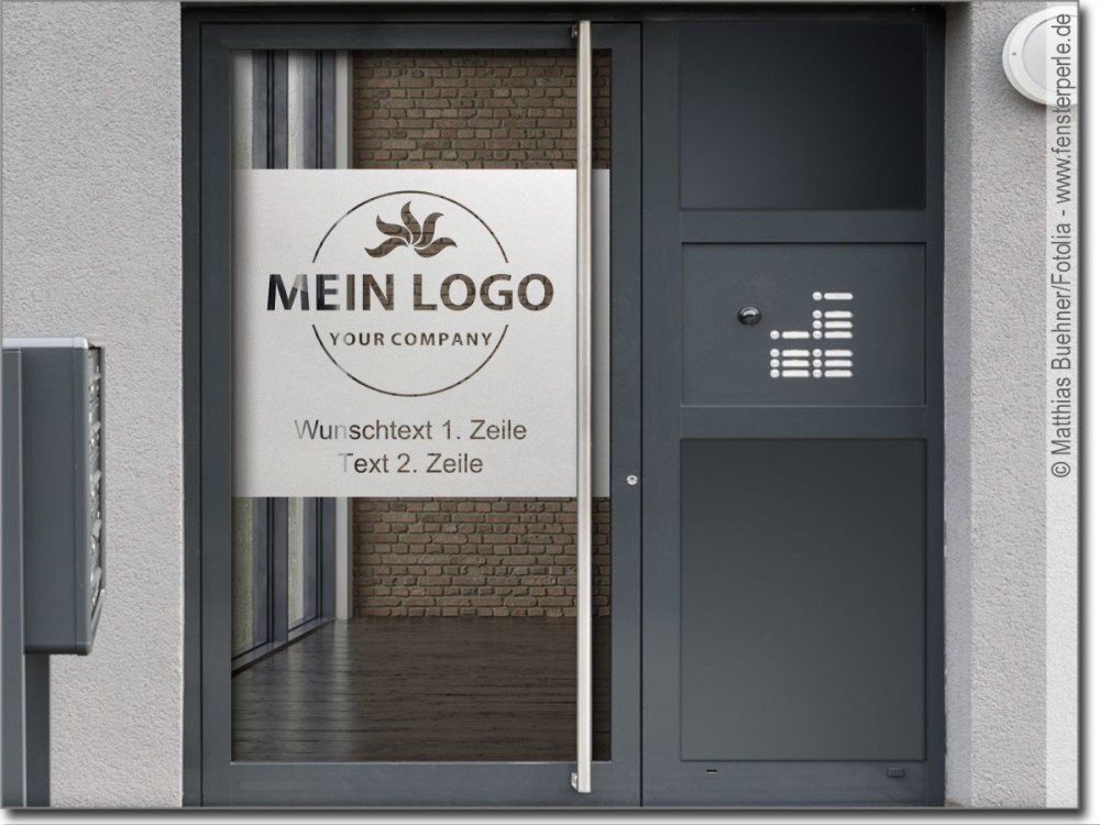 Sichtschutzfolie mit Firmenlogo Maßanfertigung