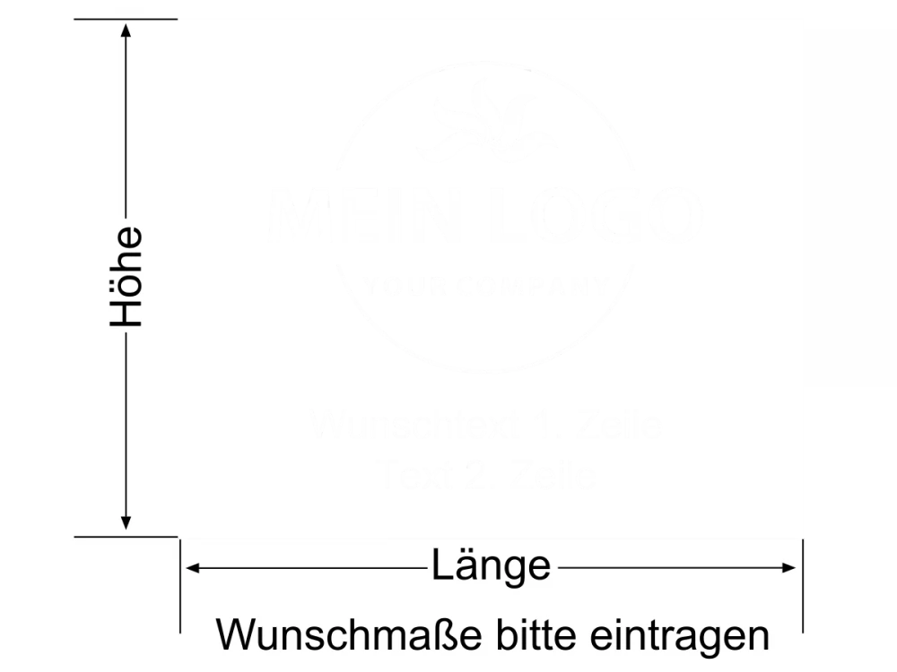 Eigenes Logo als Sichtschutzfolie mit Wunschtext