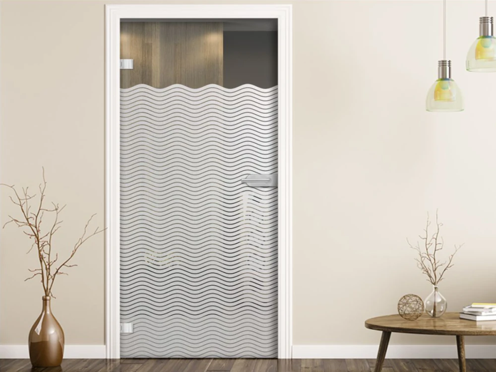 Fenster Blickschutz mit Wellen auf Zimmertür