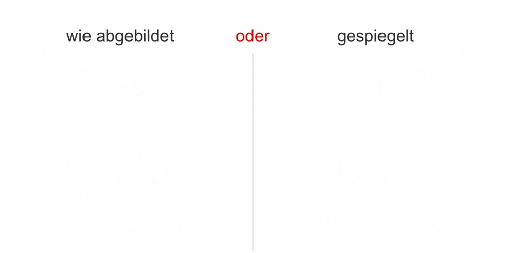 Fensteraufkleber Blätterornament - Ansicht Farbauswahl