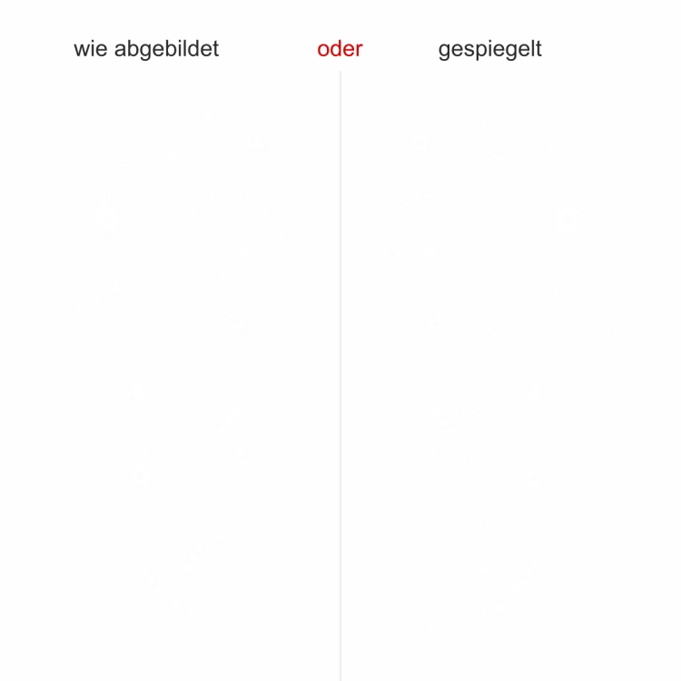 Fensteraufkleber Blütenornament - Ansicht Farbauswahl
