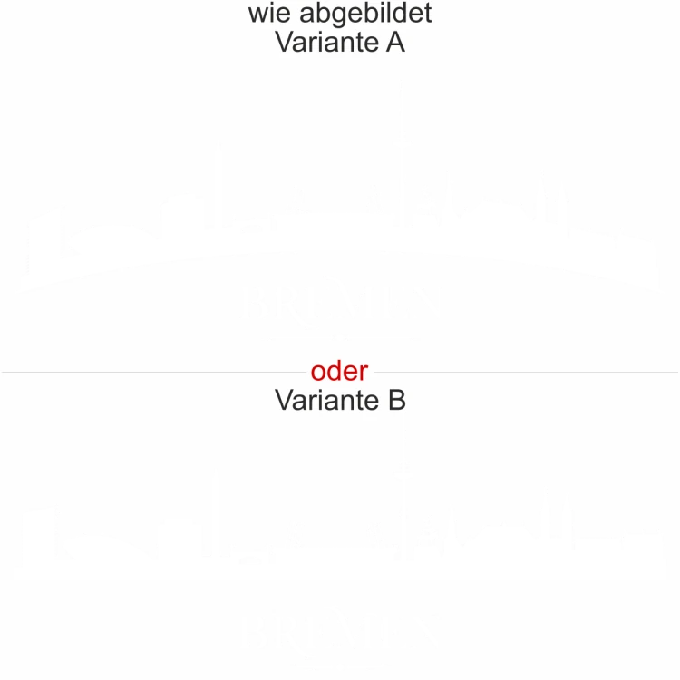 Fensteraufkleber Bremen - Ansicht Ausrichtung mit Farbauswahl und Variante Fensteraufkleber Bremen - Ansicht Ausrichtung mit Farbauswahl und Variante