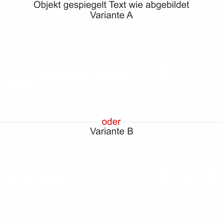 Fensteraufkleber Bremen - Ansicht Ausrichtung mit Farbauswahl und Variante Fensteraufkleber Bremen - Ansicht Ausrichtung mit Farbauswahl und Variante