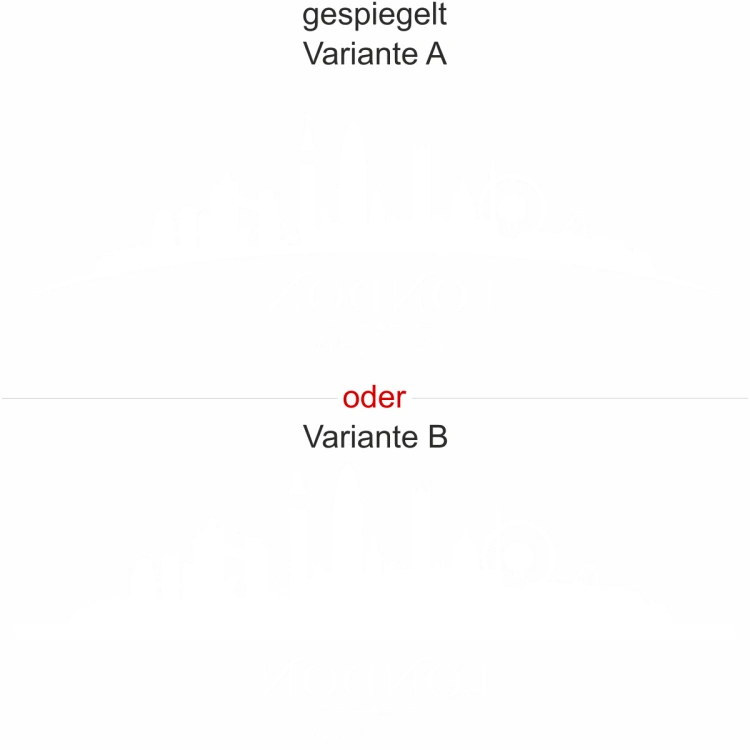 Glasfolien Aufkleber London Skyline - Ansicht Ausrichtung mit Farbauswahl und Variante
