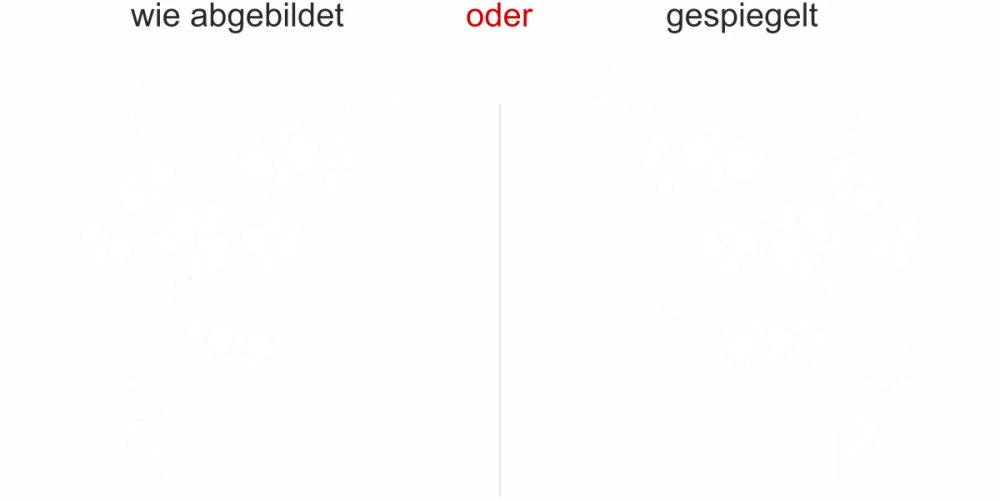 Glasfolie Orchidee - Ansicht Ausrichtung und Farbauswahl