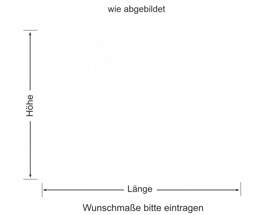 Fensterfolie Berglandschaft mit Tannen - Ansicht wie abgebildet und Farbauswahl