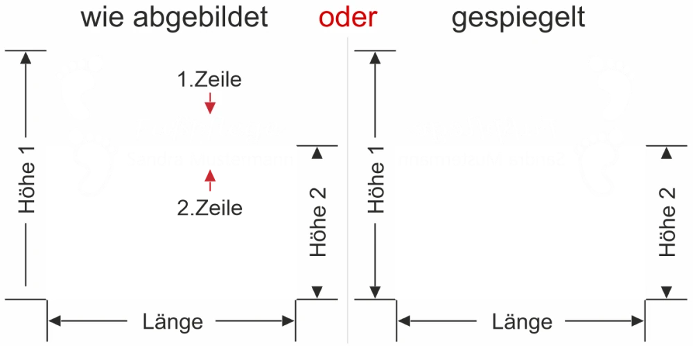 Fußpflege Schaufenster - Ansicht Ausrichtung mit Farbauswahl Vorschlag 1