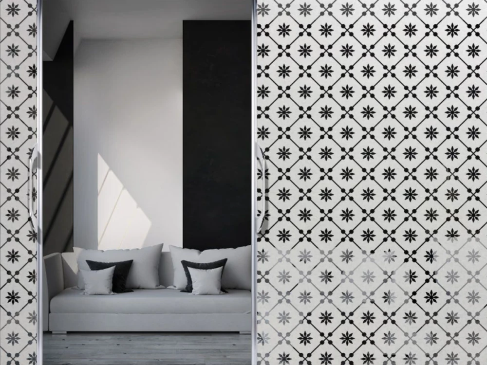 Fensterfolie Musselin Optik 5 cm - Sichtschutzfolie