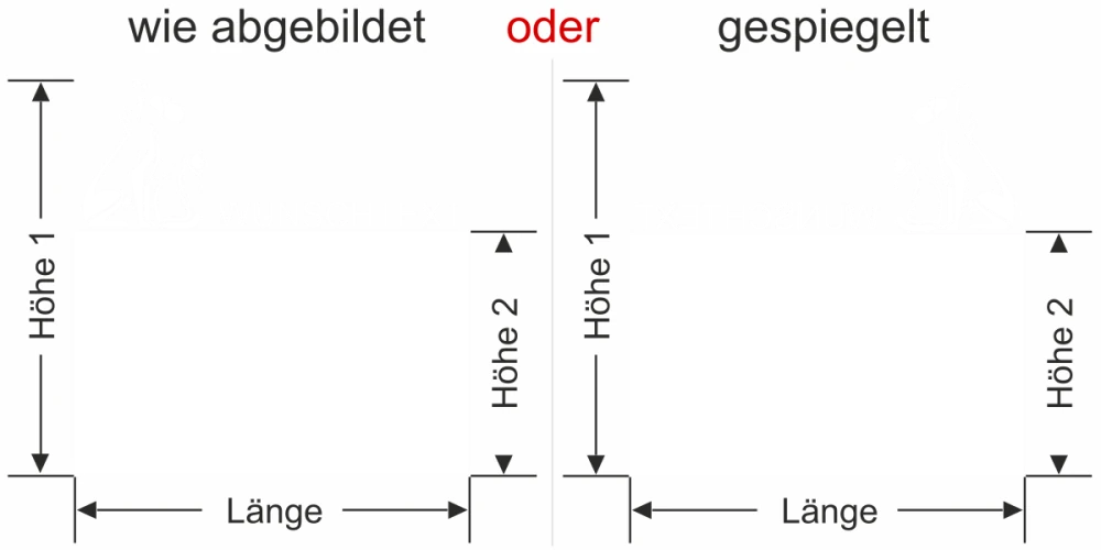 Fensterfolie Sichtschutz mit Tieren und Wunschtext - Ansicht Farbauswahl