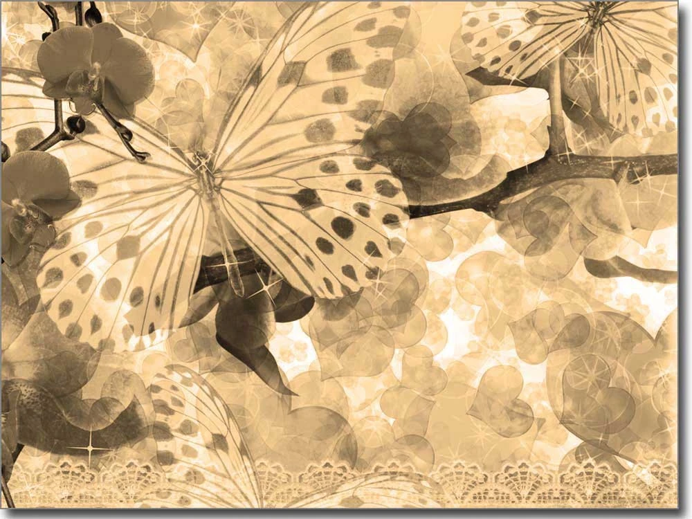 Fotofolie für Fenster mit Schmetterling für Kinderzimmer sepia