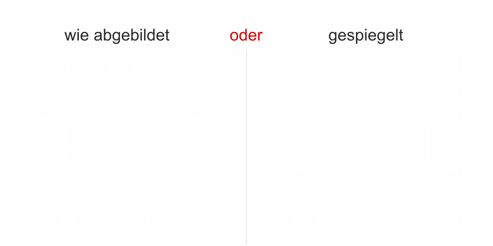 Fenstersticker Wegweiser Runen Symbole - Ansicht Farbauswahl