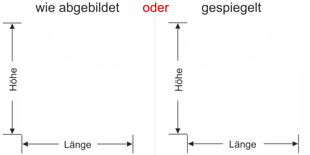 Blickschutzfolie für Glas Design - Ansicht Ausrichtung und Farbauswahl