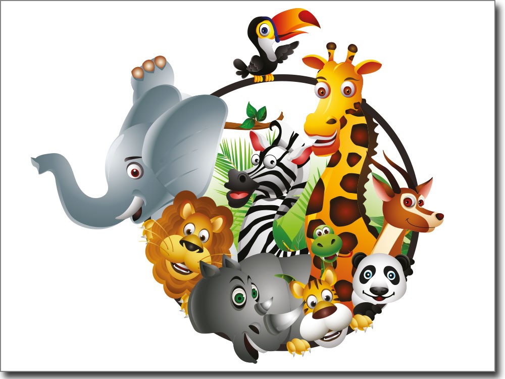 Fensterbild Bunte Tierwelt | Fensterperle.de