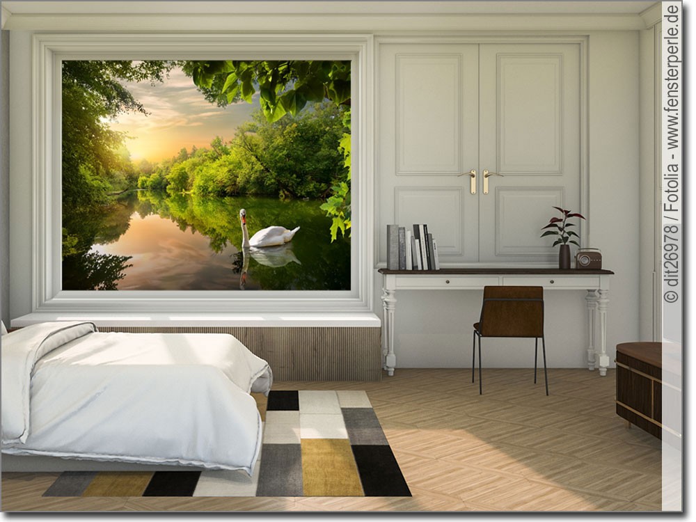 Fotofolie Schwan im See auf Wunschmaß