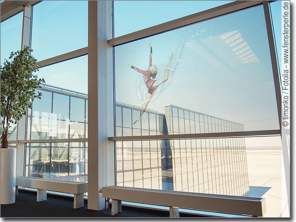 Transparente Fotofolie Fensterbild Sportakrobatik