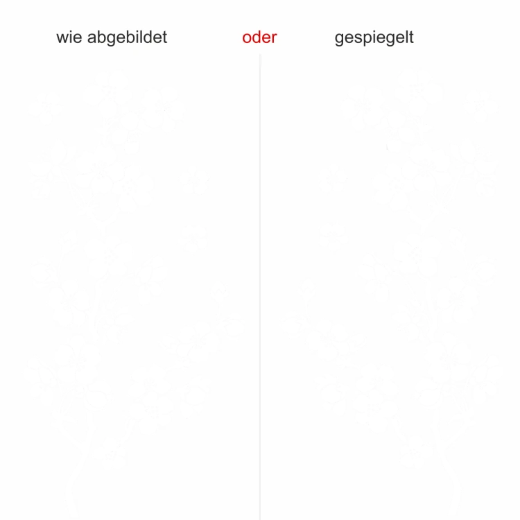 Fensterdeko Kirschblüte - Ansicht Ausrichtung und Farbauswahl