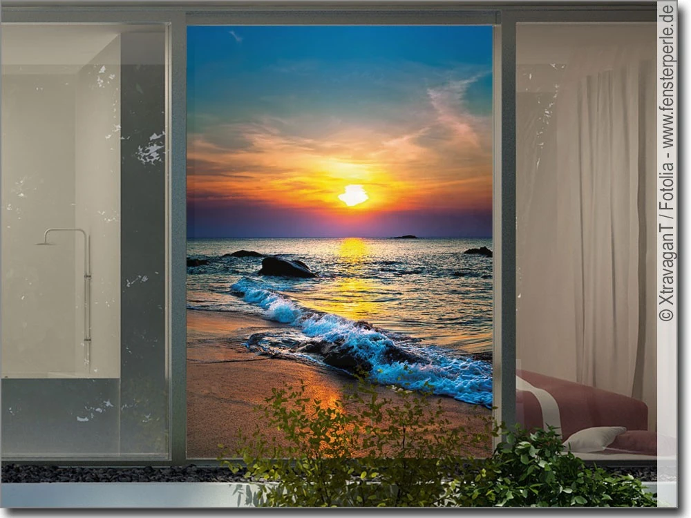 Bedruckte Glasdekorfolie Schlafzimmer Sonnenuntergang