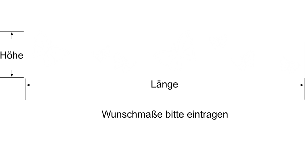 Glasbordüre mit Schmetterlingen