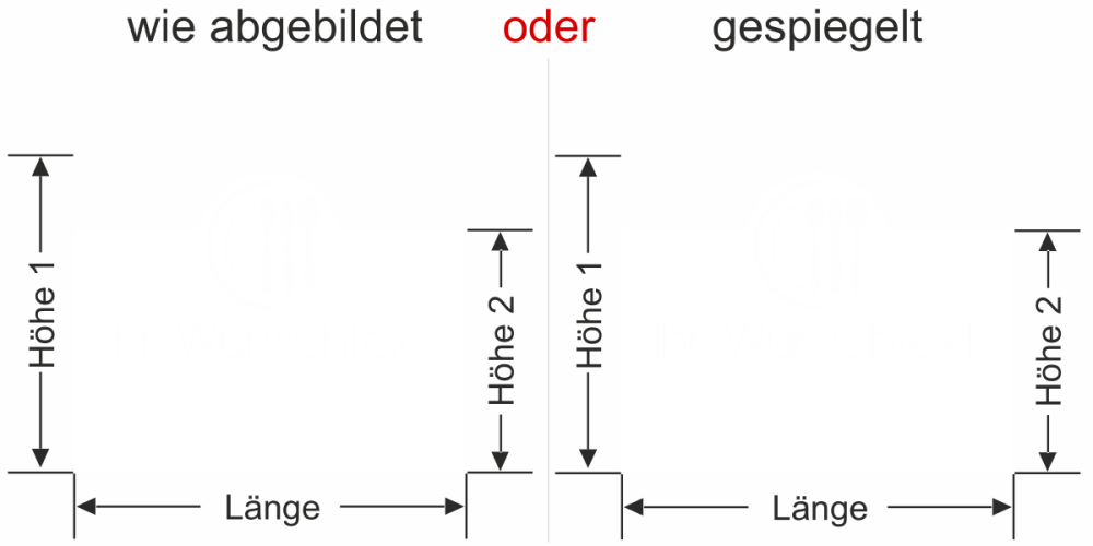 Sichtschutzfolie Gedeck mit Wunschtext - Ansicht Farbauswahl