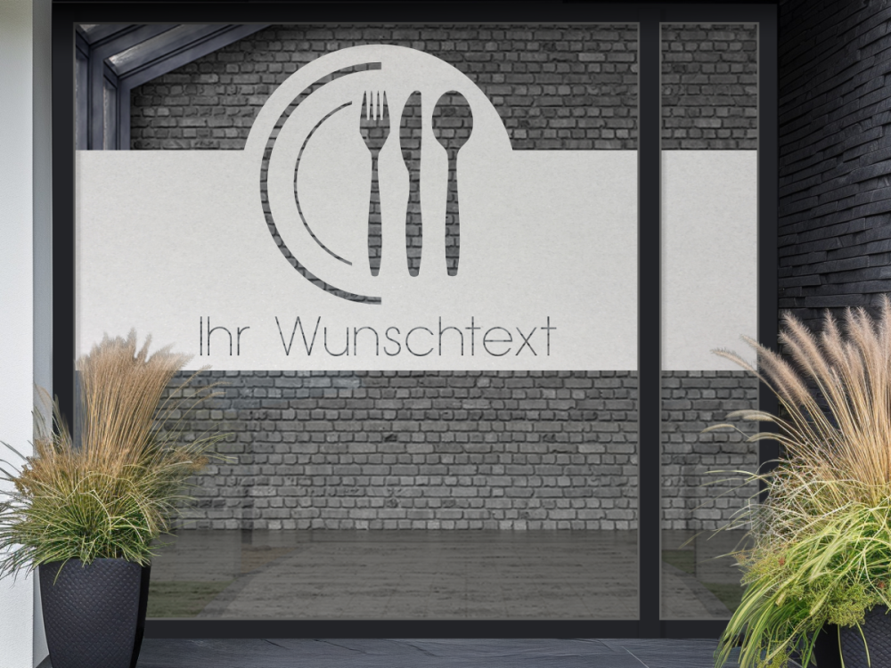 Sichtschutzfolie Gedeck mit Wunschtext