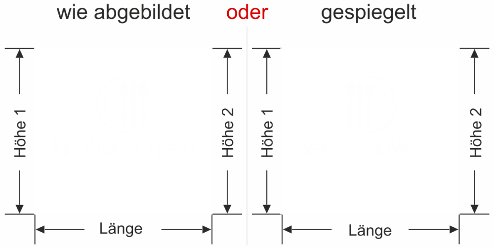 Sichtschutzfolie Gedeck mit Wunschtext - Ansicht Schrift zur Textgestaltung