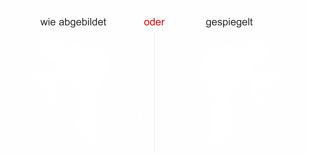 Glasdesign Rennrad - Ansicht Wunschfarbe
