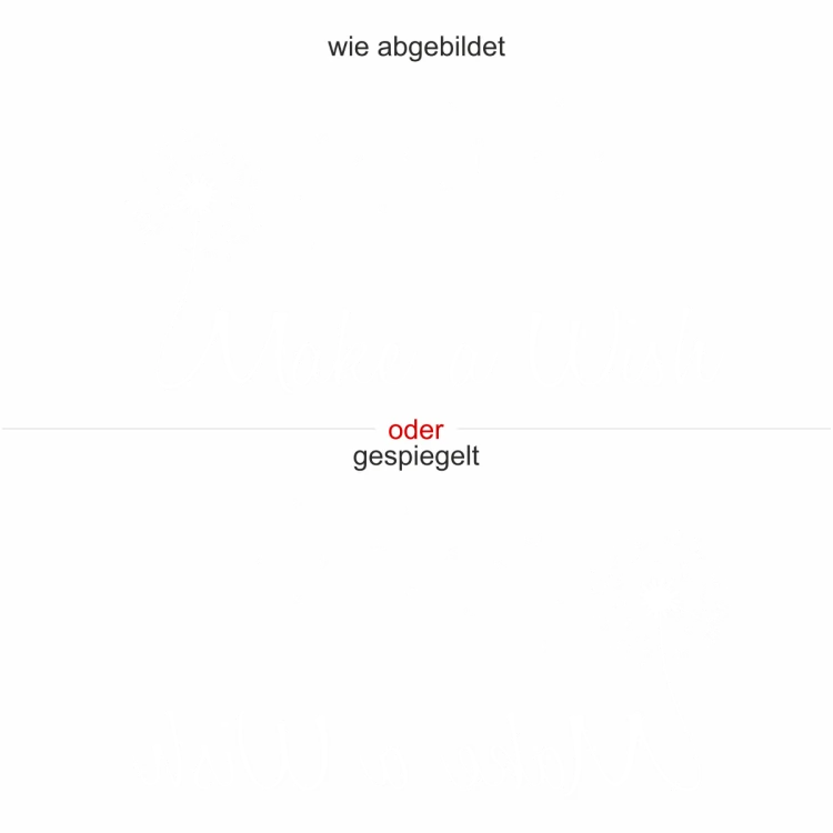 Glasfolie Make a Wish - Ansicht Farbauswahl