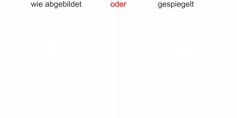 Glastattoo Putziger Hund - Ansicht Wunschfarbe