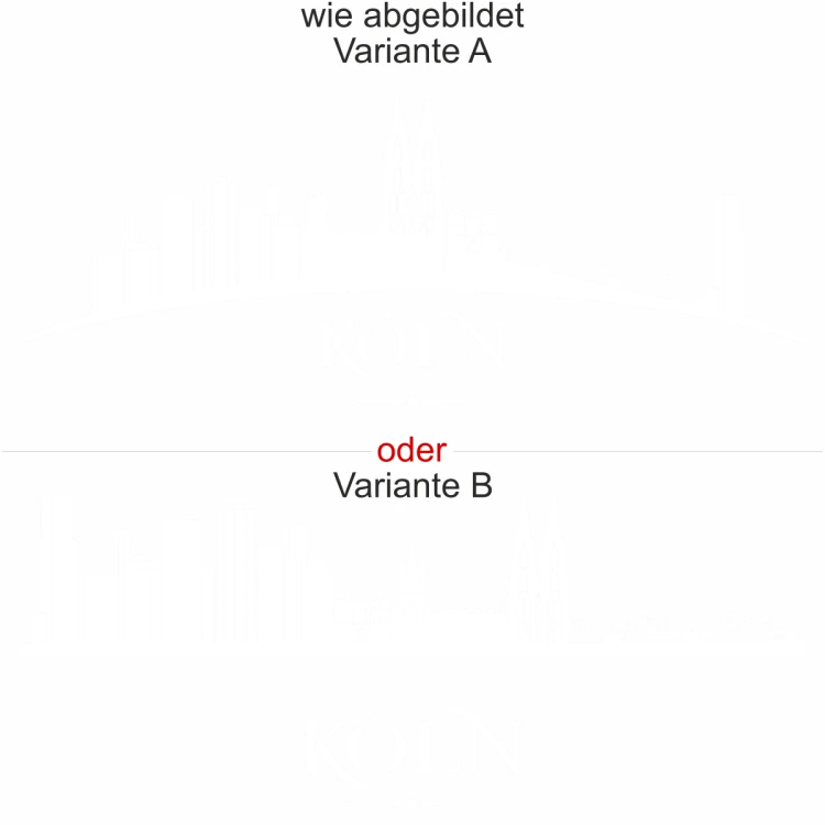 Glassticker Köln - Ansicht Ausrichtung mit Farbauswahl und Variante Glassticker Köln - Ansicht Ausrichtung mit Farbauswahl und Variante